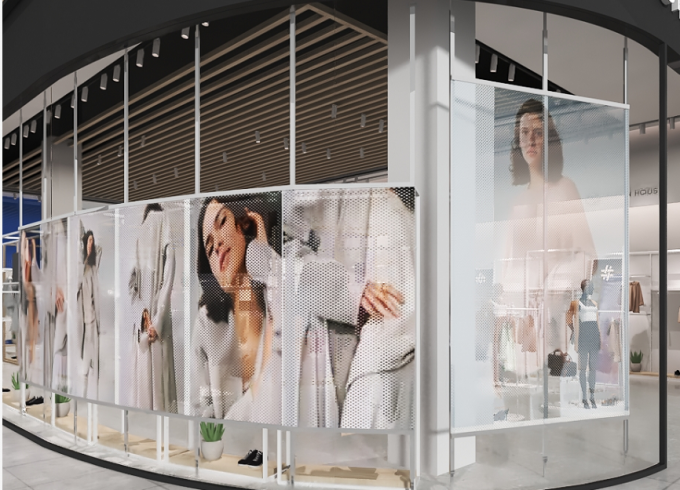 Внутренний прозрачный светодиодный дисплей P3.91сводный видеостенный стеклянный светодиодный сетчатый дисплей 0