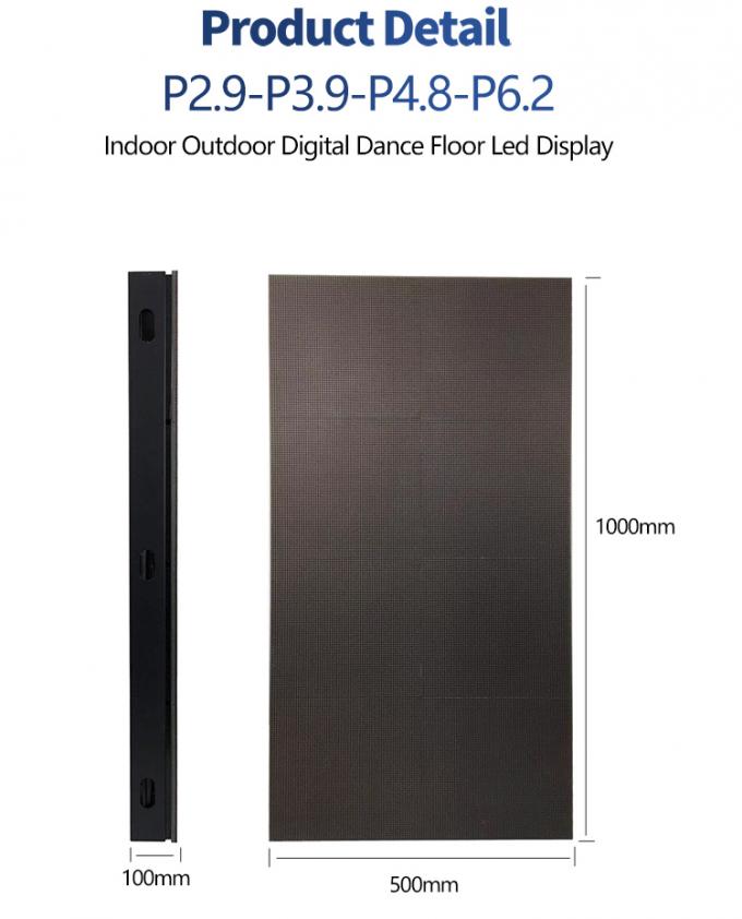 Аренда светодиодного танцпола, панель 500*1000, светодиодный экран с высоким обновлением, свадебный экран P2.9, интерактивный светодиодный дисплей 3