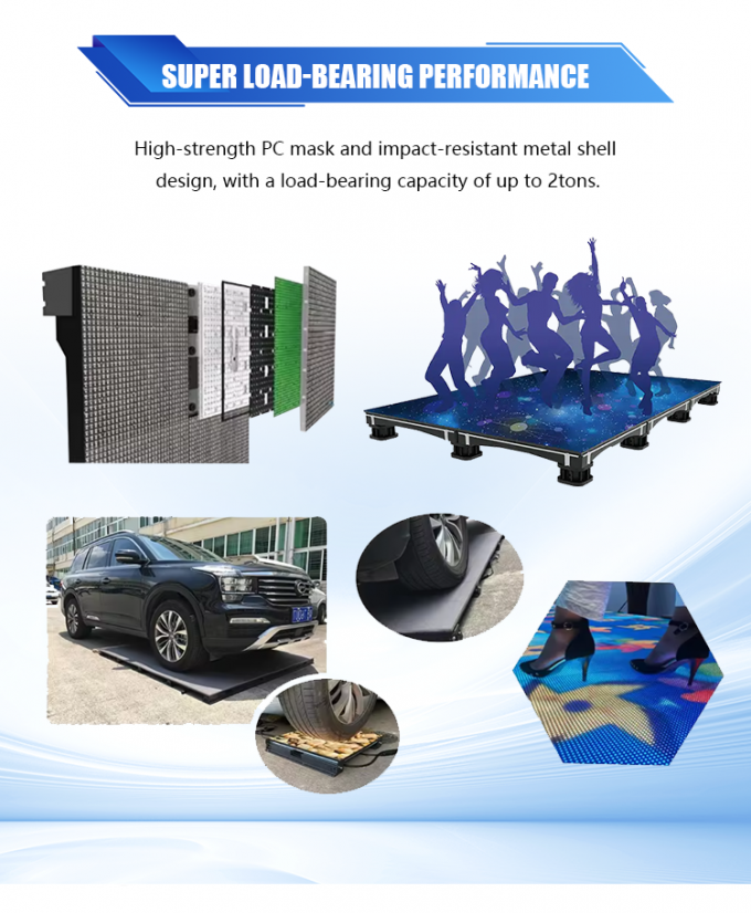 3D Сценический Танцевальный Пол Панельный Дисплей Интерактивный Светодиодный Экран для Пола P2.6 P2.97 P3.91 Светодиодный Экран 5